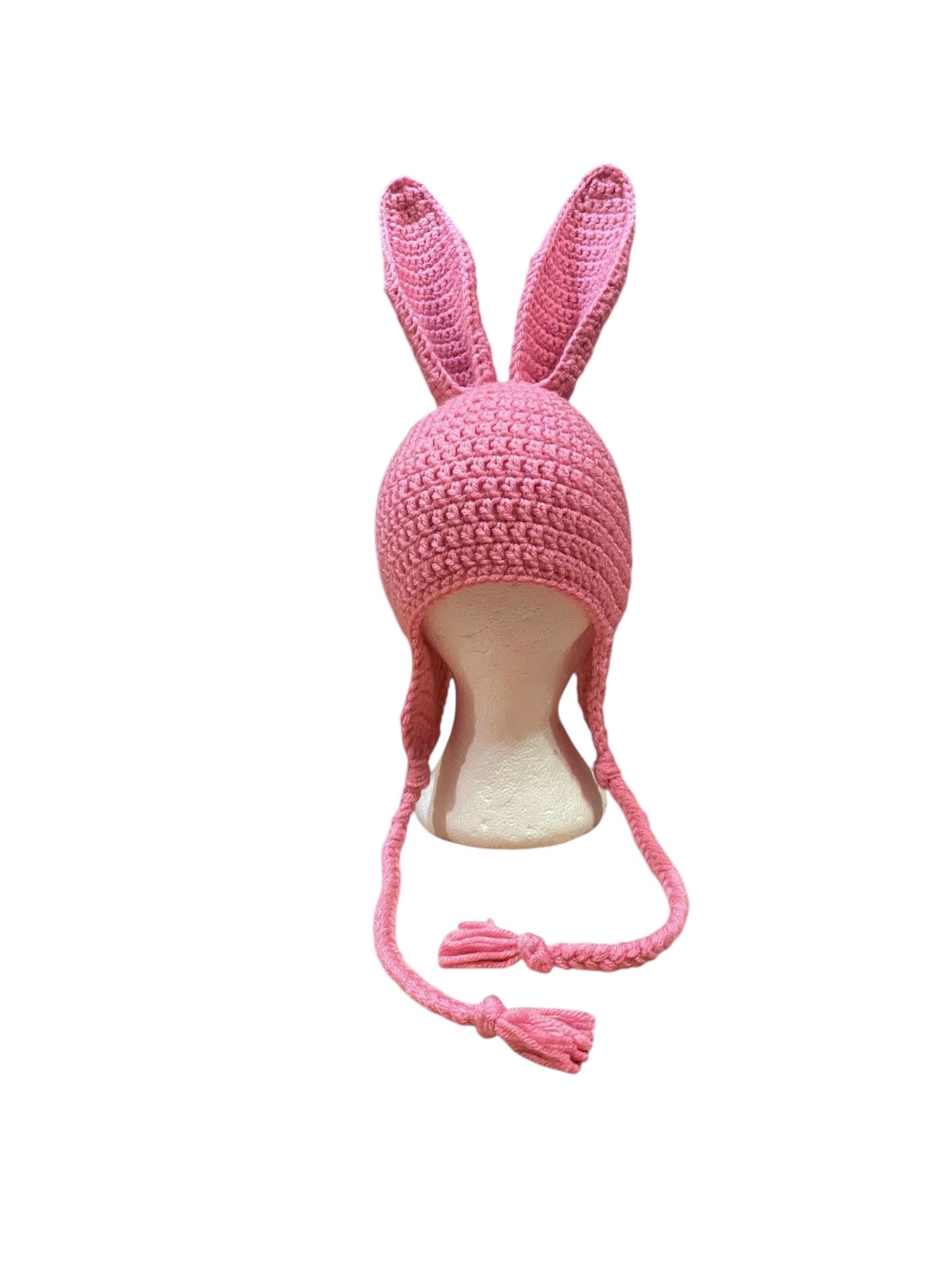 Pink Bunny Ears Hat – Rabbit With Tall Ears Crocheted Beanie - Etsy