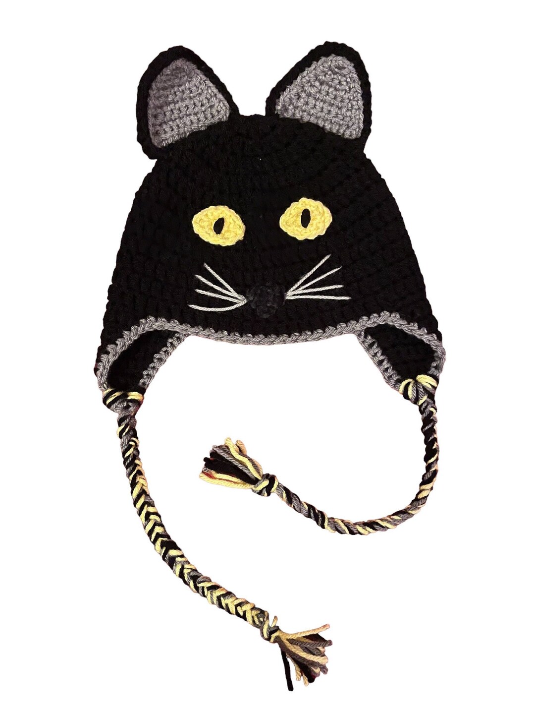 Black Cat Hat, Spooky Black Cat Halloween Hat, Black Cat Hat Birthday