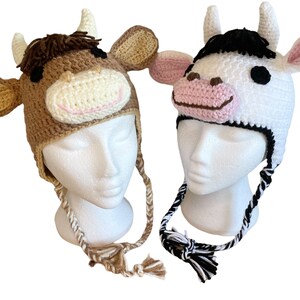 Henrietta Highland Cow hat Highland Coo hat with earflaps and braids and a beautiful flower garland perfect gift for her Highland Cow lovers image 8