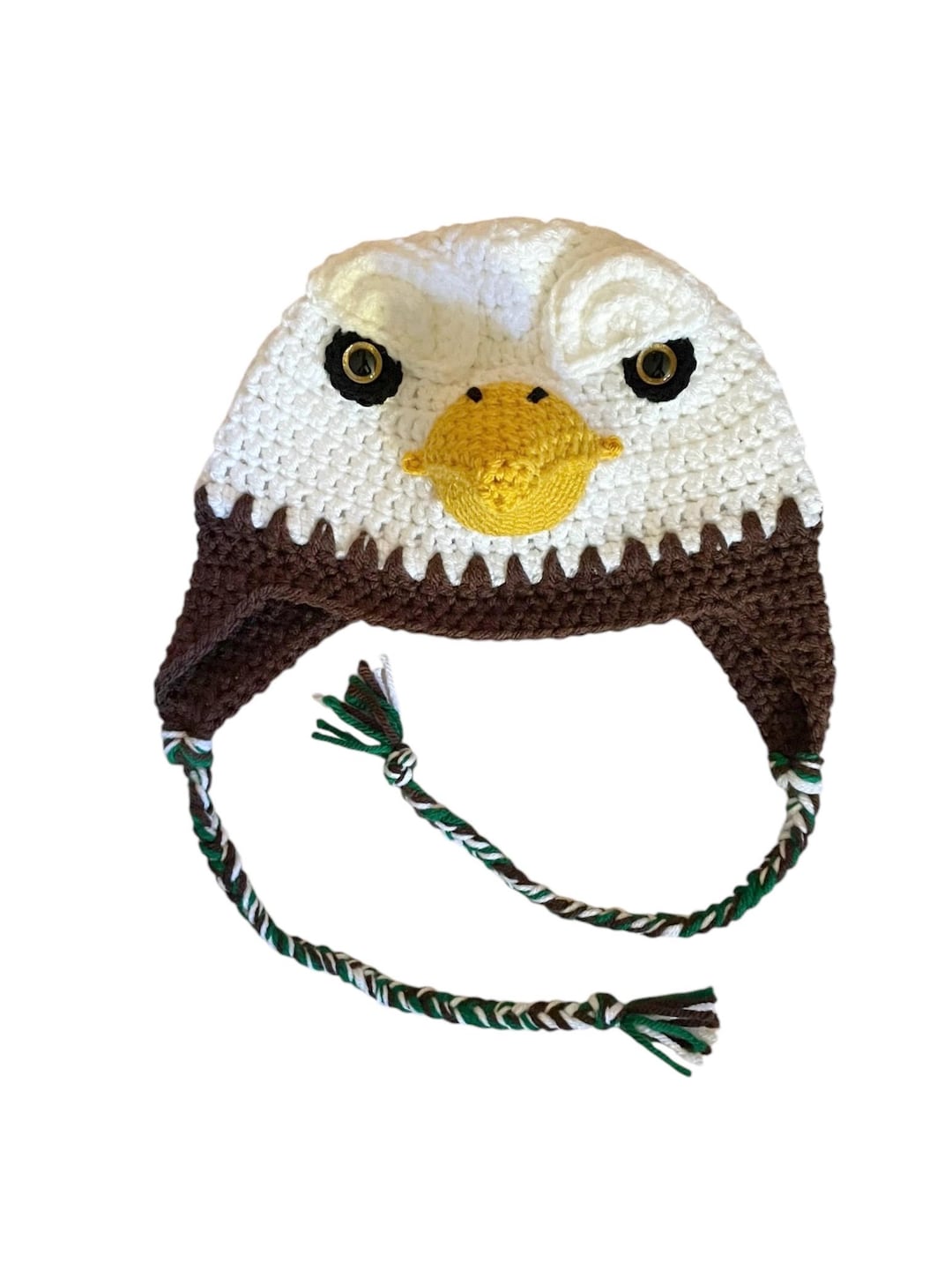 Bald Eagle Hat With Earflaps and Braids Perfect Gift Eagles Hat