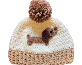 Daschund Hat, miniature daschund puppy dog gift for dog lover, daschund dog hat birthday gift, daschund hat for her, daschund hat for girl