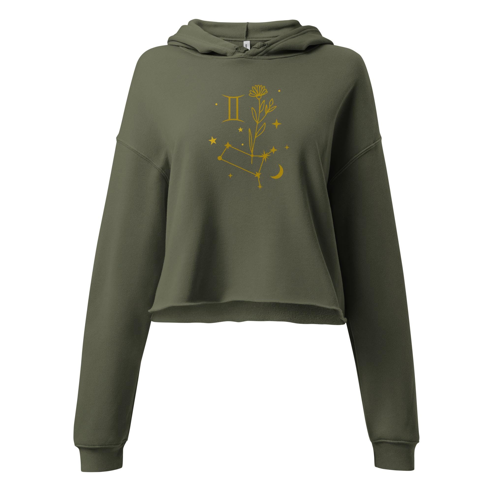 Gemini Zodiac Crop Hoodie, Perfect Astrology Birthday Gift