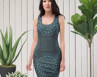bodycon dress in aztec print Vintage Mini Dress: 90s Rave Sequin Cut-out LowStock:43637720875059