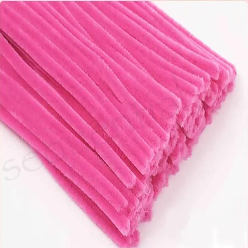 Pink Chenille Craft Stems Pipe Cleaners 30cm x 6mm image 5