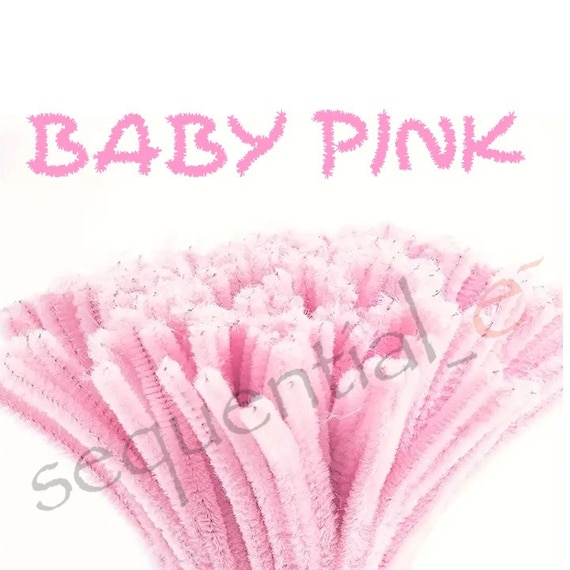 Baby Pink Chenille Craft Stems Pipe Cleaners 30cm x 6mm