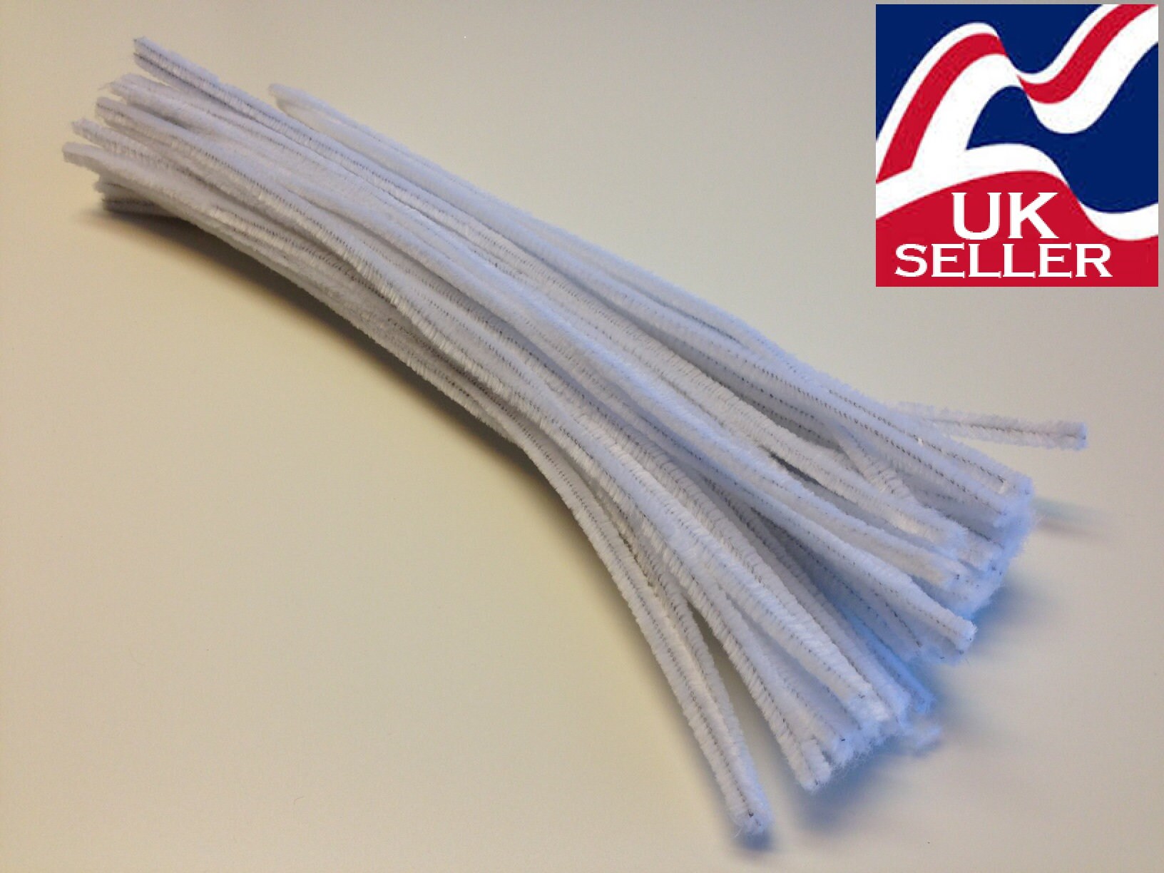 10-1000 Pack, WHITE Chenille Craft Stems Pipe Cleaners 30cm 12 Long, 6mm  Wide 