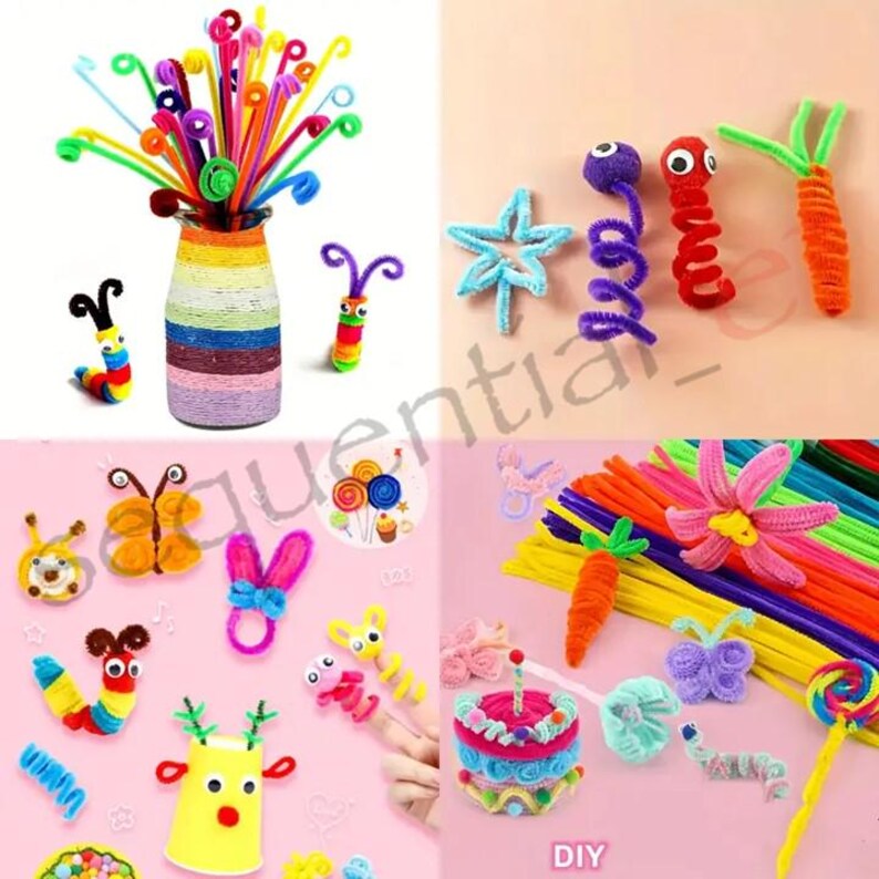 Pink Chenille Craft Stems Pipe Cleaners 30cm x 6mm image 6