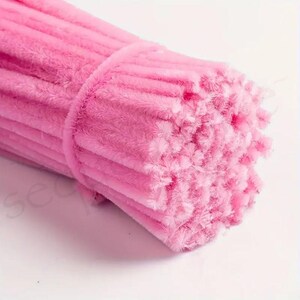 Pink Chenille Craft Stems Pipe Cleaners 30cm x 6mm image 3