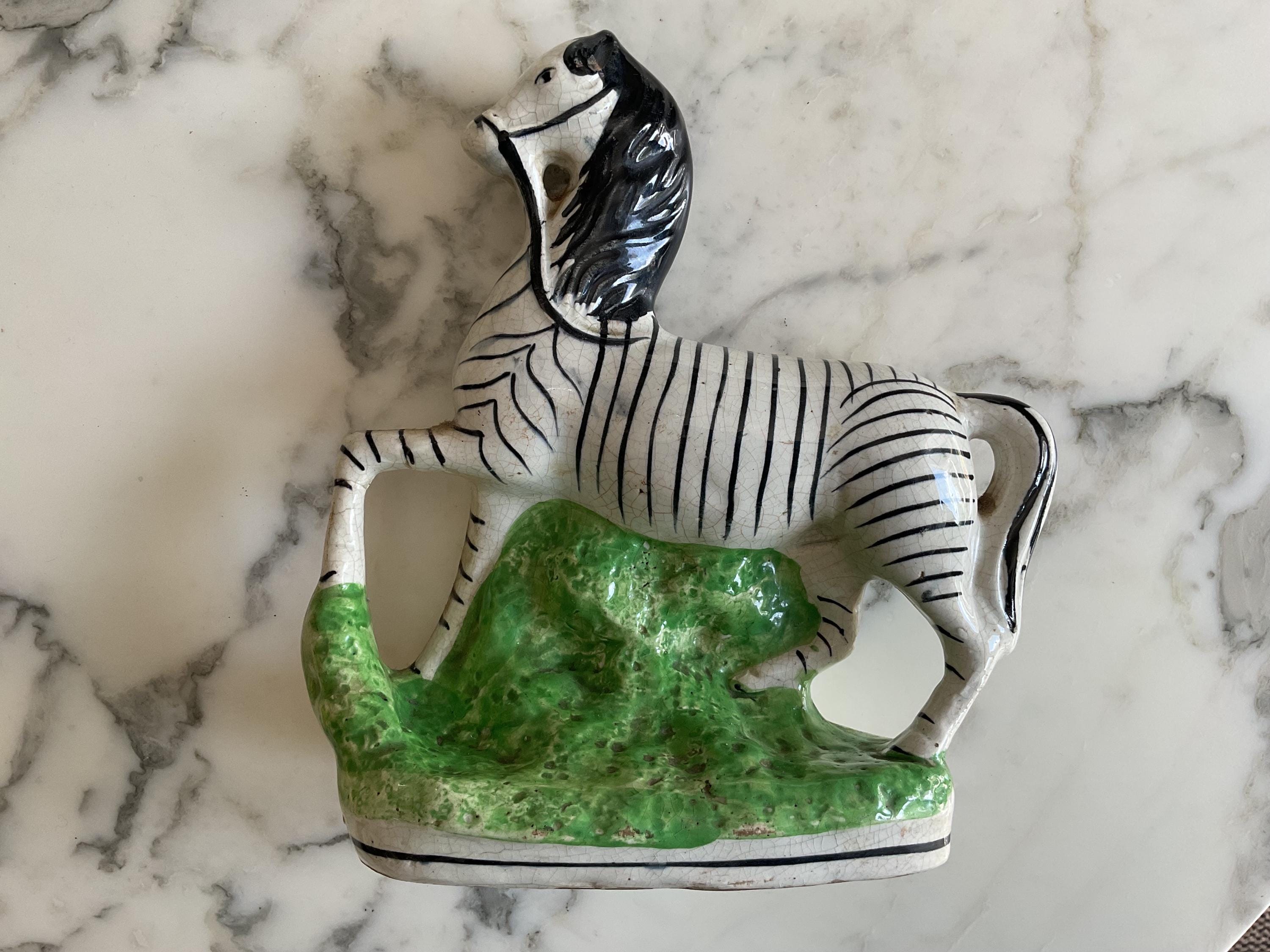 Antique Staffordshire Zebra - Etsy
