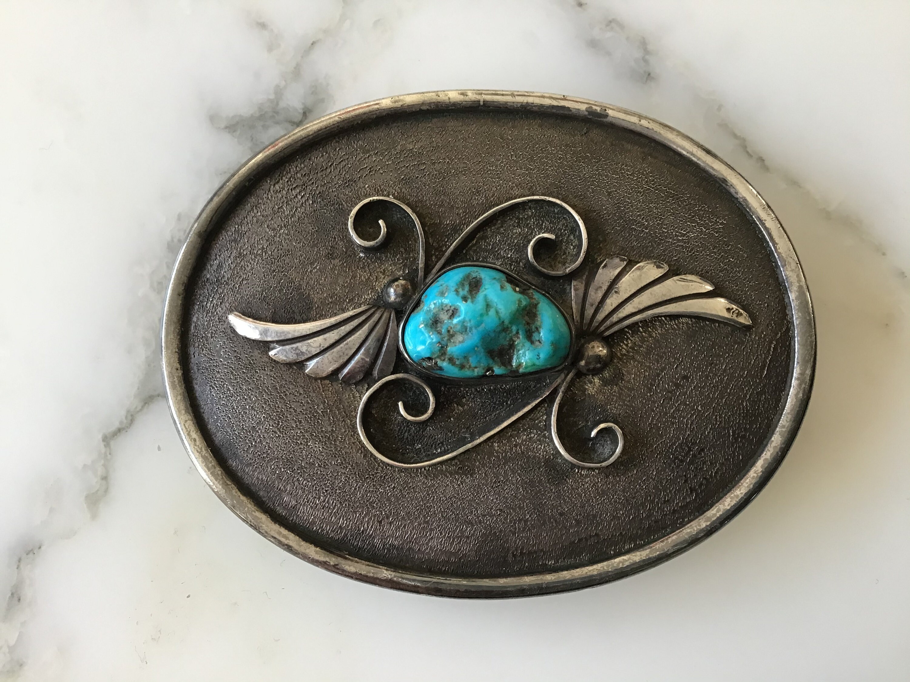 A Superb Vintage Signed Native American Navajo Sterling 