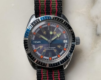 A superb vintage Yema diver’s ‘sous marine’ automatic sports watch.