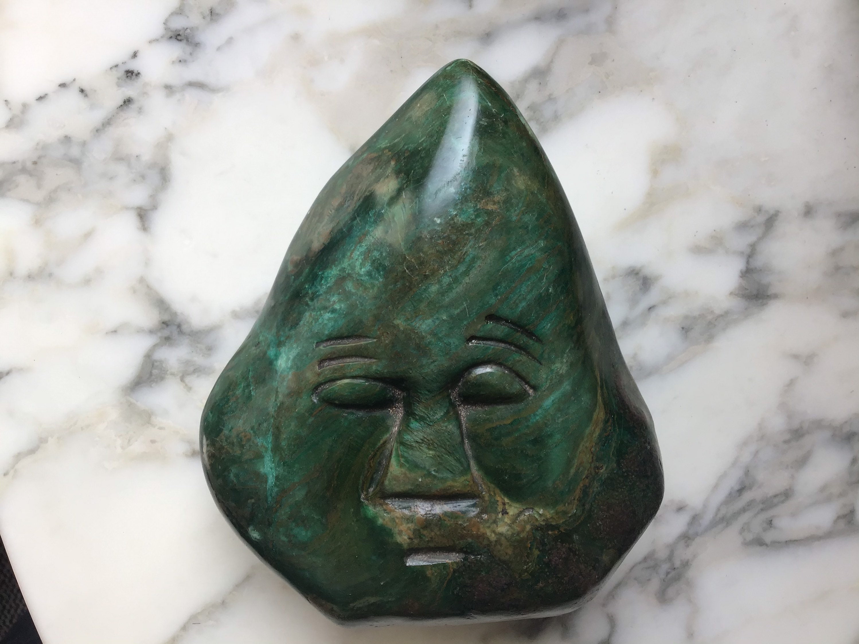 Remarkable Early 20th Century Inuit Greenstone Face Carving. Etsy