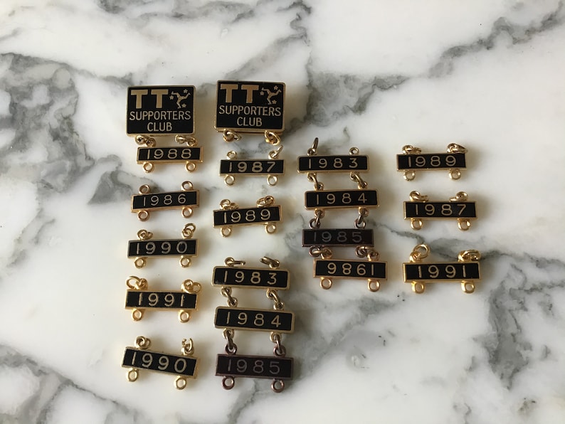 Vintage Isle of Man TT supporters badges.