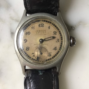 A rare Hermes 1940s gentleman’s sports watch.