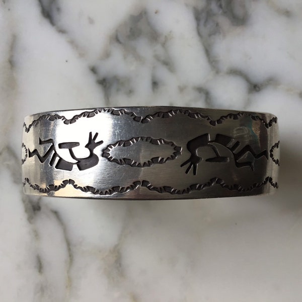 An interesting vintage Navajo sterling silver bracelet.