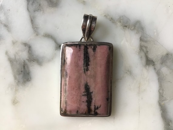 A stylish mid century rhodonite and silver modern… - image 1