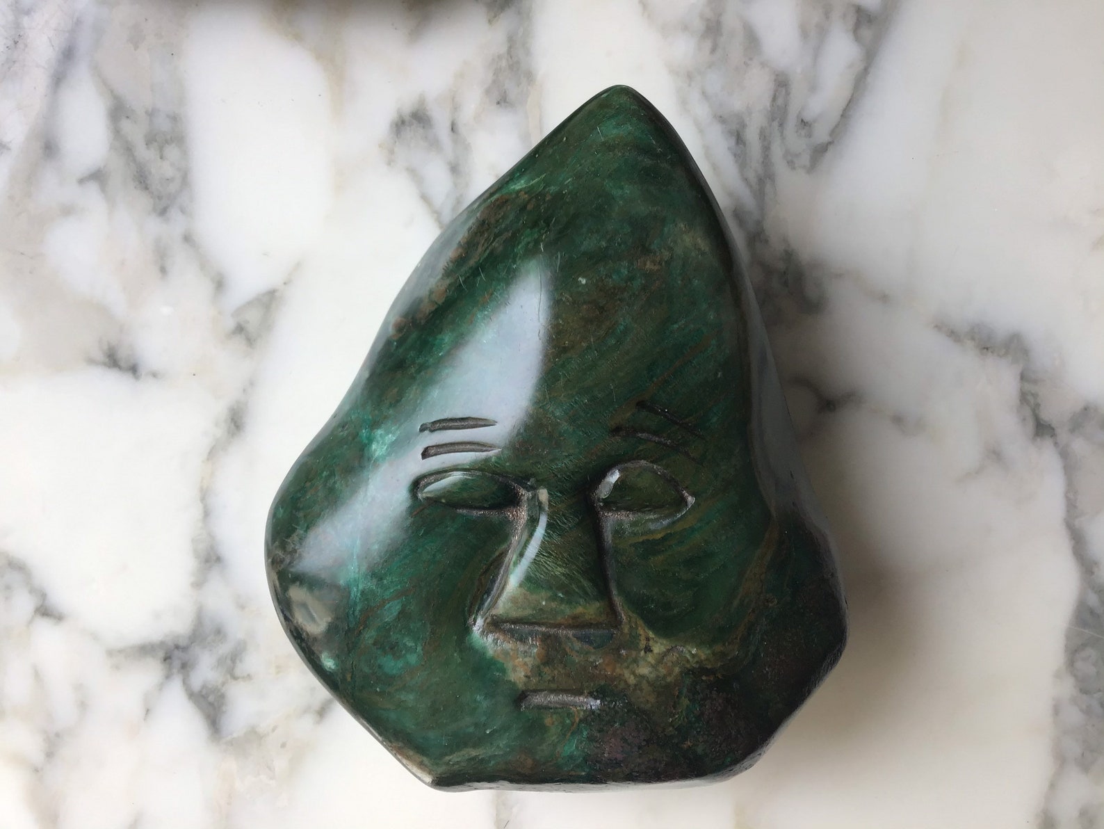 Remarkable Early 20th Century Inuit Greenstone Face Carving. Etsy