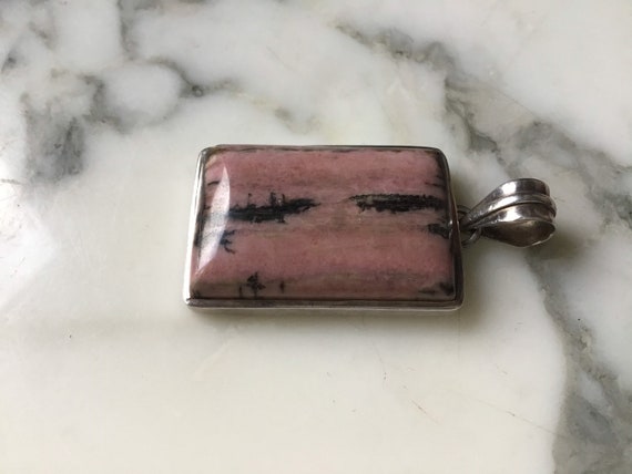 A stylish mid century rhodonite and silver modern… - image 2