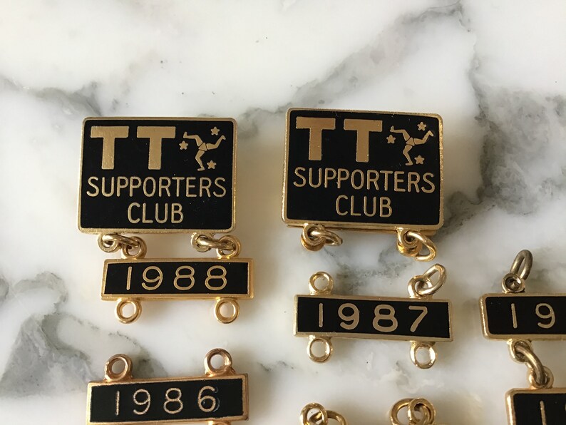 Vintage Isle of Man TT supporters badges.