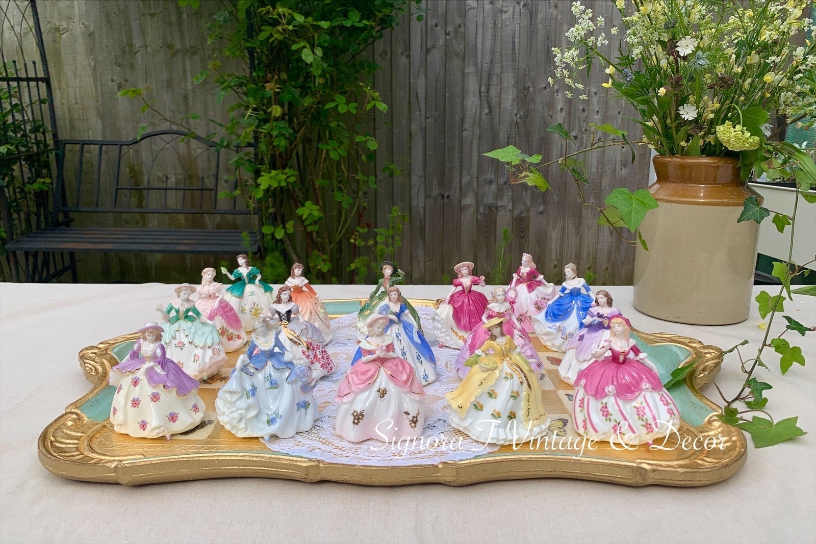 RARE Coalport Collection of Fairest Flower Lady Figurines (18