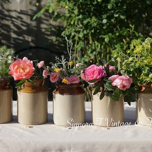 Vintage Shabby Chic Stoneware Jar, Salt Glazed Pots for multi purposes