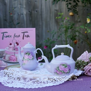 Vintage Lilac Rose English Teapot for display (2 styles)