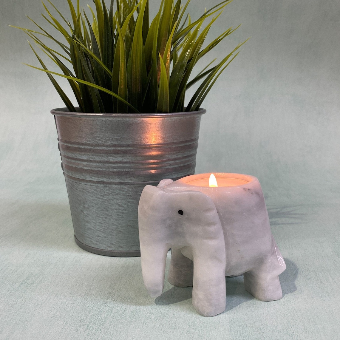 Elephant Candle Holder Onyx Tealight Holder Marble Tea Etsy