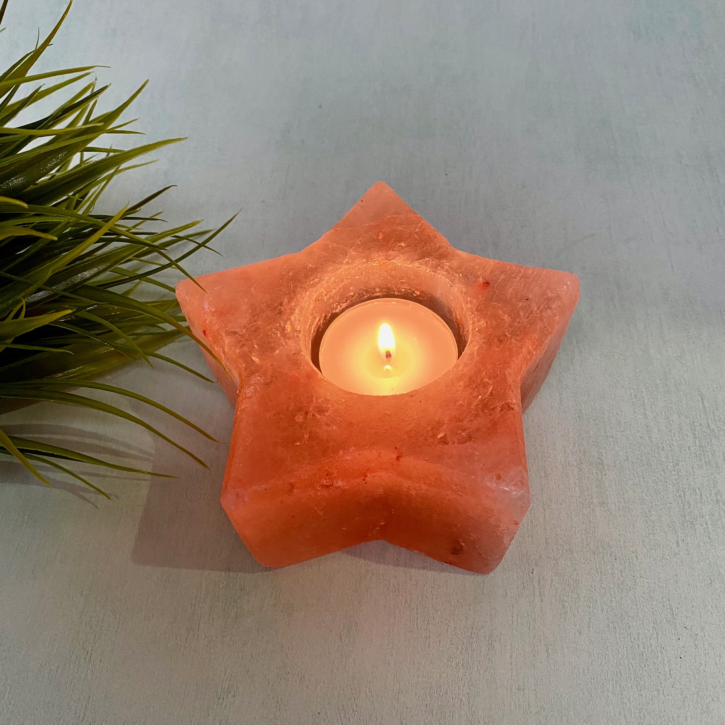 Himalayan Salt Star Candle Holder Star Tealight holder Pink Etsy