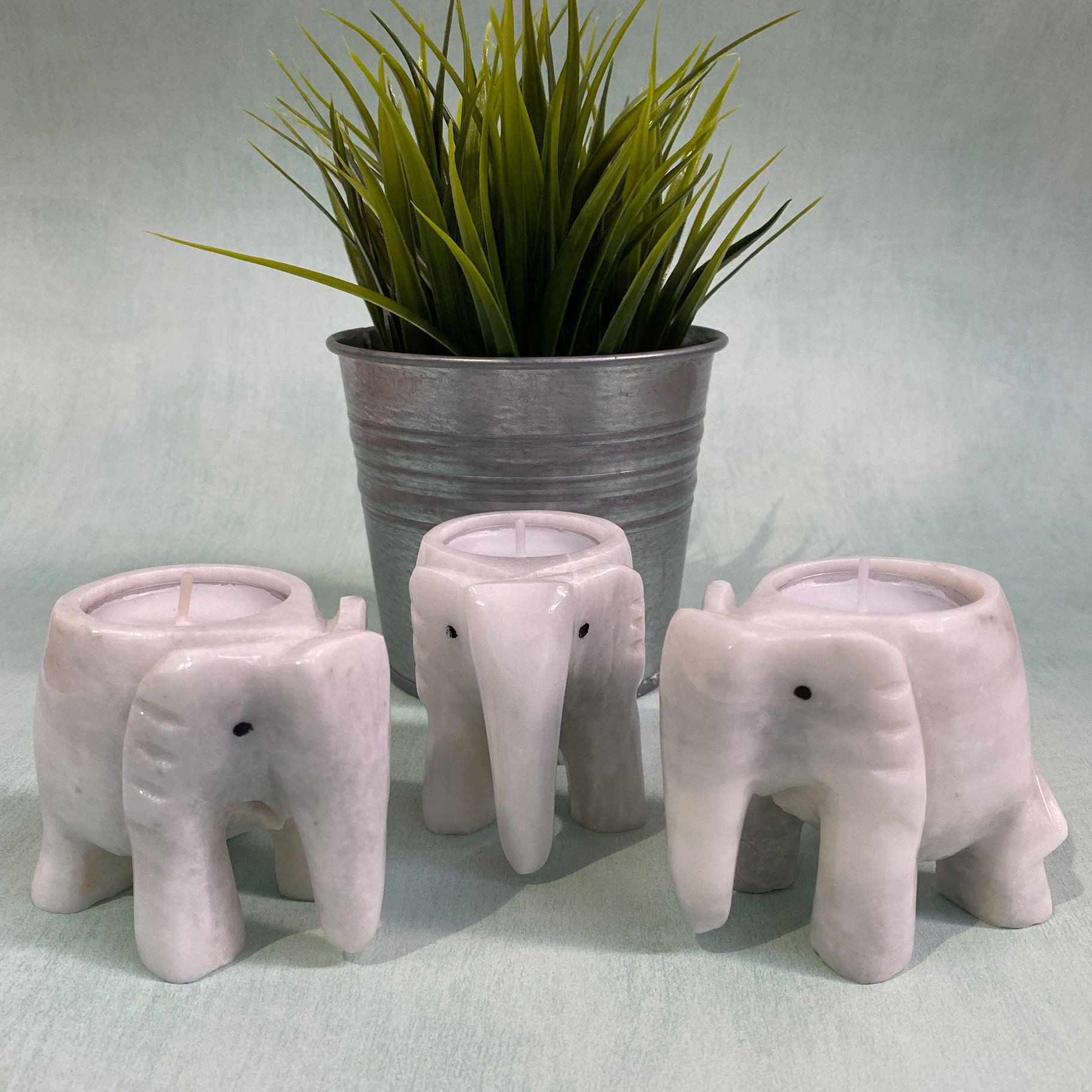 Elephant Candle Holder Onyx Tealight Holder Marble Tea Etsy
