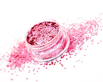 Rose Pink Chunky Biodegradable Glitter - 5ml / Ecofriendly Glitter / Face and Body Cosmetic Glitter / Bioglitter