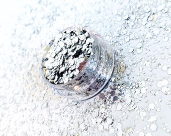 Silver Mix Biodegradable Glitter - 5ml tub or refill pouch / Face & Body Cosmetic Glitter / Ecofriendly Glitter / Bioglitter