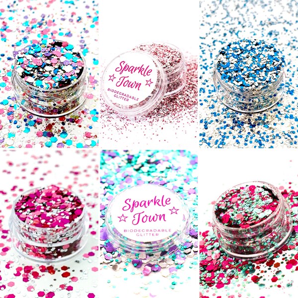 Mystical Collection - Bioglitter Bundle - 6 x 5ml pots or pouches - Biodegradable Eco-Friendly Glitter - Face & Body Cosmetic Glitter