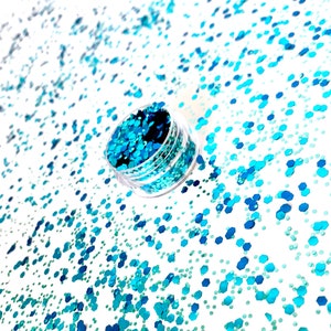 Blue Lagoon Mix Biodegradable Glitter 5ml tub Face & Body Cosmetic Glitter / Ecofriendly Glitter / Bioglitter image 4