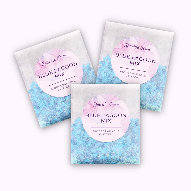 Blue Lagoon Mix Biodegradable Glitter 5ml tub Face & Body Cosmetic Glitter / Ecofriendly Glitter / Bioglitter image 3