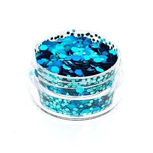 Blue Lagoon Mix Biodegradable Glitter 5ml tub Face & Body Cosmetic Glitter / Ecofriendly Glitter / Bioglitter image 2