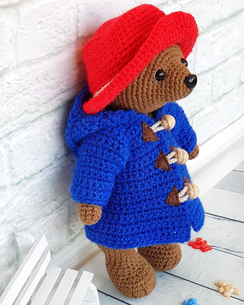 Teddy Bear Paddington Handmade in a Blue Coat and Hat Etsy