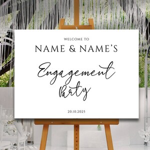 MINIMALIST Engagement Party Welcome Sign, A1, A2, A3 or A4, Engagement Party Signs, Engagement Decorations, Classy Modern Engagement Party