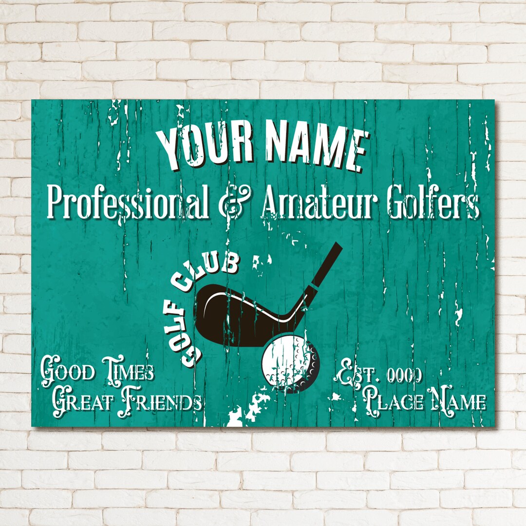 PERSONALISED Custom Golf Club Sign Hole Wall Decor Farmhouse Gift Metal