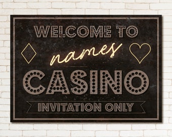 PERSONALISED Custom Casino Sign Poker Room Game Wall Decor Farmhouse Metal Plaque
