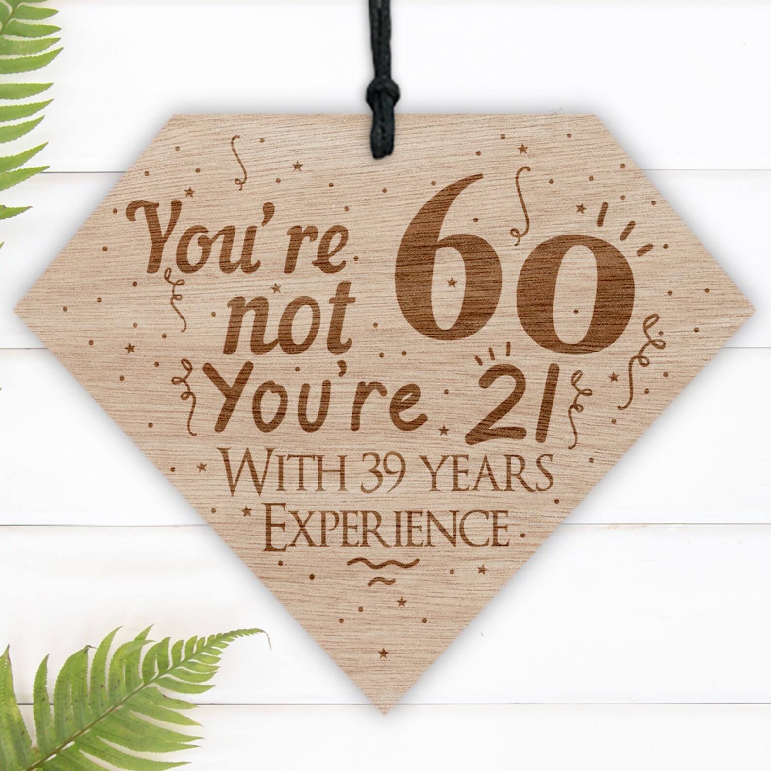 DE006 Gravur 60. Geburtstag Geschenk Lustiges Holz Diamant Etsy