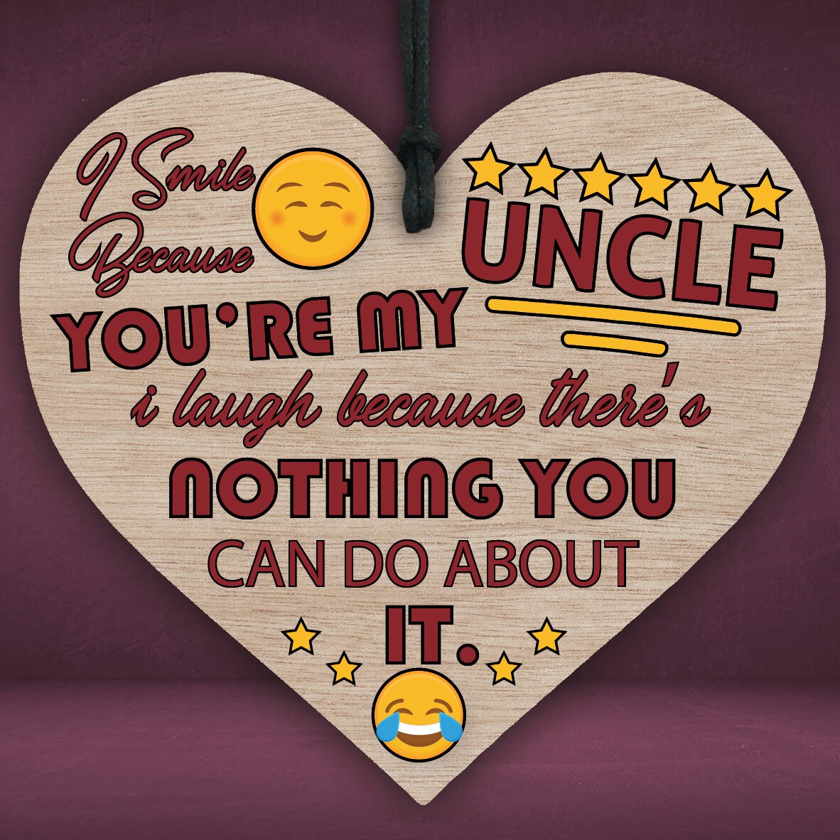 072 Uncle Birthday Gifts Presents Wooden Heart Plaque Keepsake | Etsy