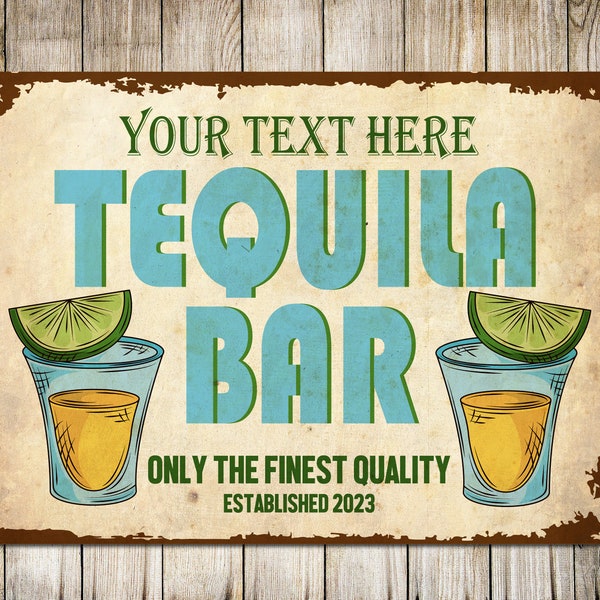 PERSONALISED Tequila Bar Sign Alcohol Beer Drinks Friends Lime Club Man Cave Wall Decor Metal Plaque