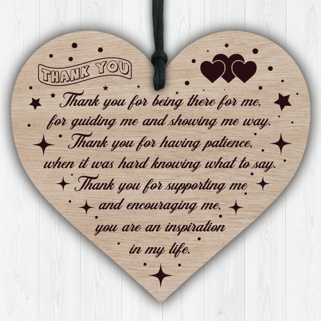 005 Thank You for Being There for Me Wooden Hanging Heart Love - Etsy