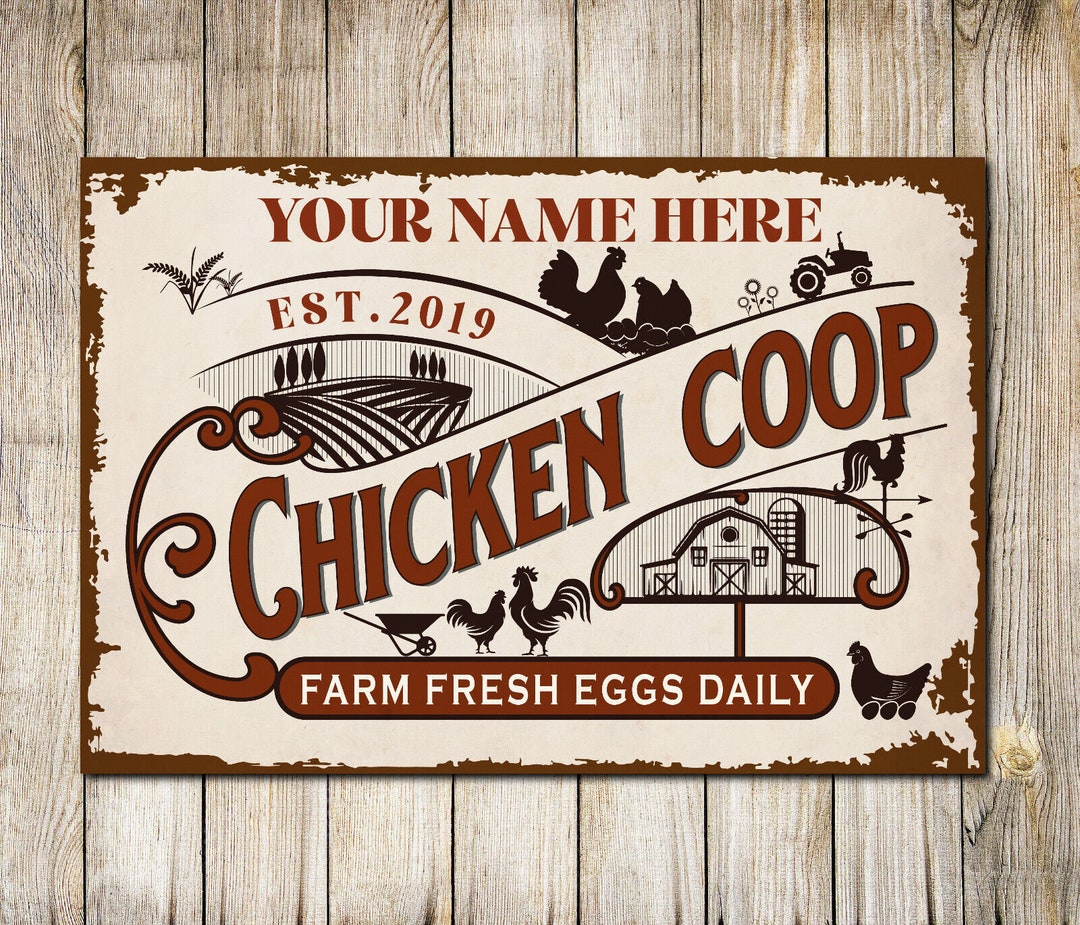 PERSONALISED Chicken Coop Sign Farm Fresh Eggs Daily Custom Etsy UK