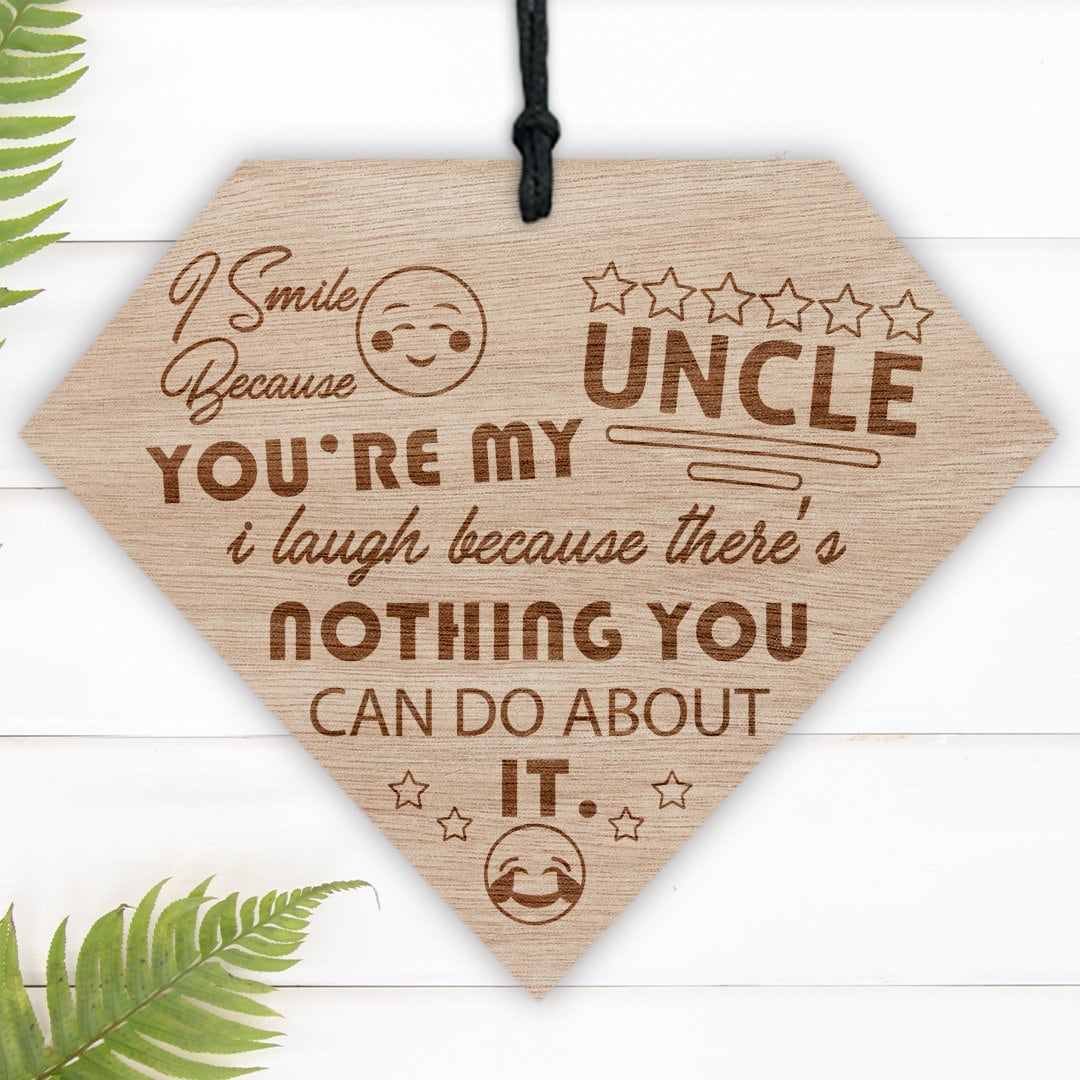 DE072 Engraved Uncle Birthday Gifts Presents Wooden Diamond Etsy UK