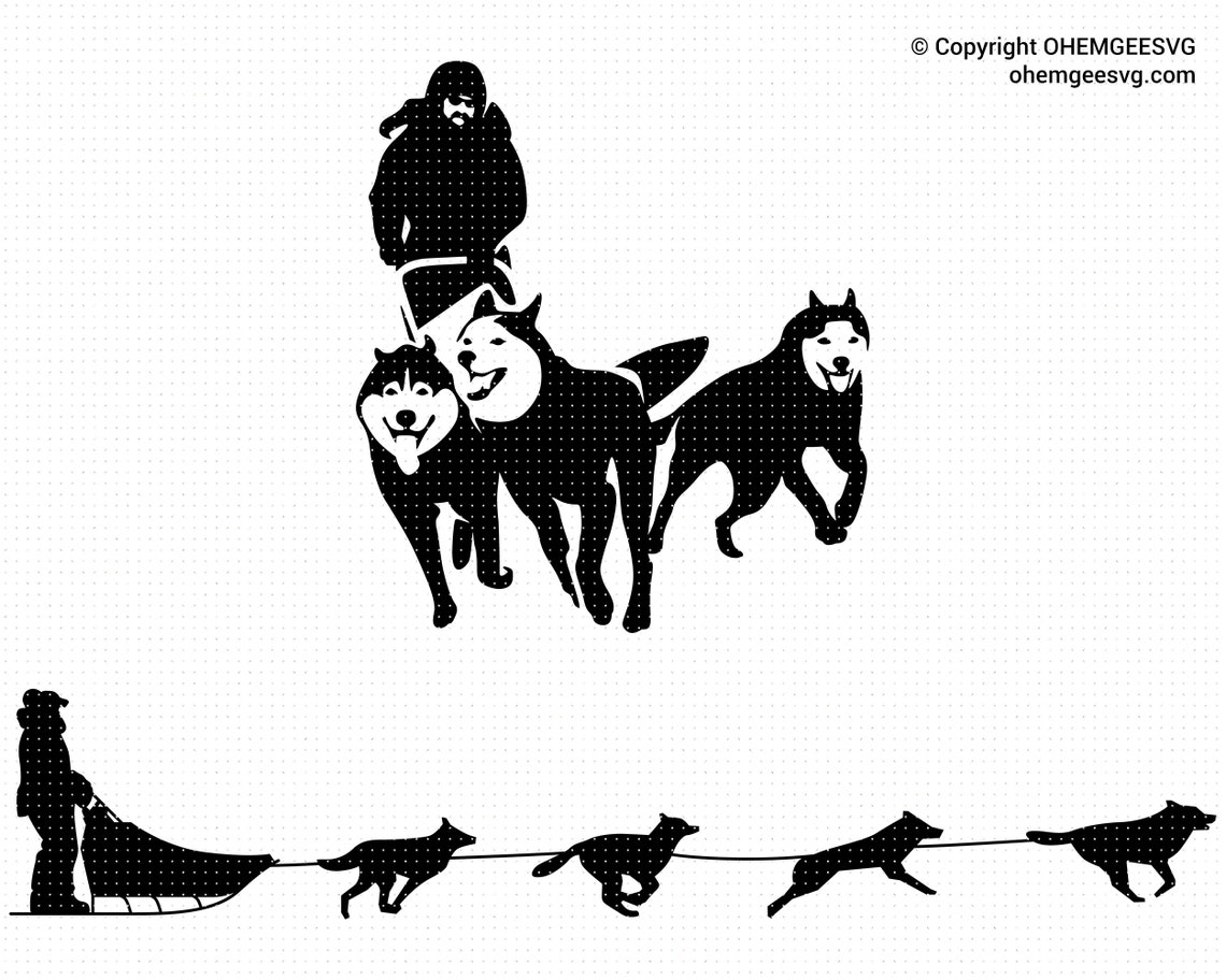Chien traîneau Svg Chiens de traîneau Png Dog Sleigh | Etsy