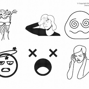 Dizzy SVG Bundle, Dizzy SVG, Dizziness SVG, Headache Svg, Facial Expression Svg, Expression Svg, Sick Svg