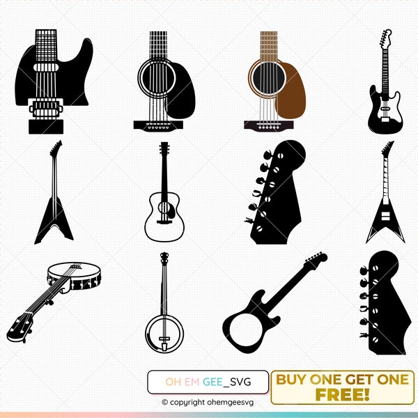 E-Gitarren-Svg, Heavy Metal Gitarre Clipart, Gitarre Png, Gitarren-Silhouette, Gitarrensaite Dxf, Gitarrenkopf Eps, Banjo-Svg