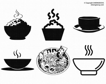 Hot Soup in a Bowl Svg, Noodles Png, Noodle Soup Clipart, Ramen Dxf, Rice Eps, Bowl Cricut, Hot Soup Svg, Bowl of Soup Svg, Comfort Food Svg