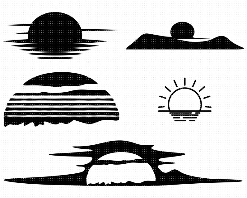 Download Sunrise Svg Sunset Svg Sun Svg eps png dxf clipart for | Etsy